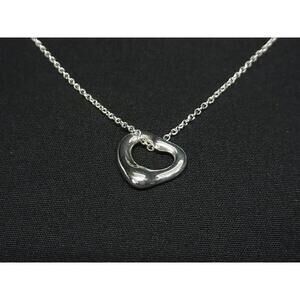 TIFFANY Co Elsa Peretti Open Heart Necklace Silver